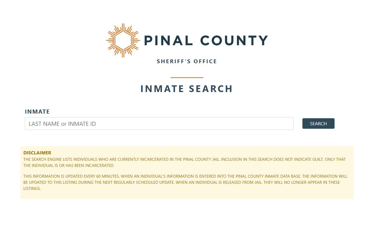 Pinal County Arizona inmate search database for recent arrests